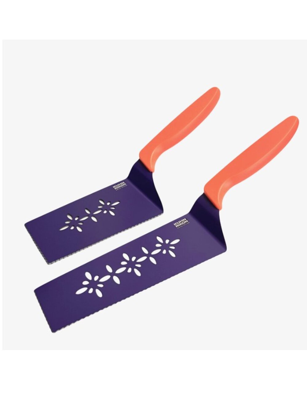 Kuhn Rikon Slice & Serve Knives Set of 2 with Sheaths K65363 NEW PURPLE/CORAL